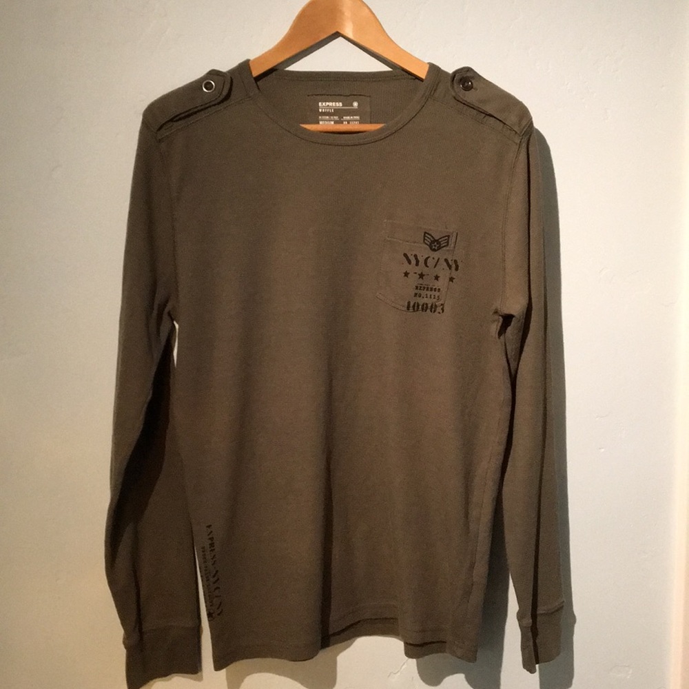 Express long sleeve military style shirt